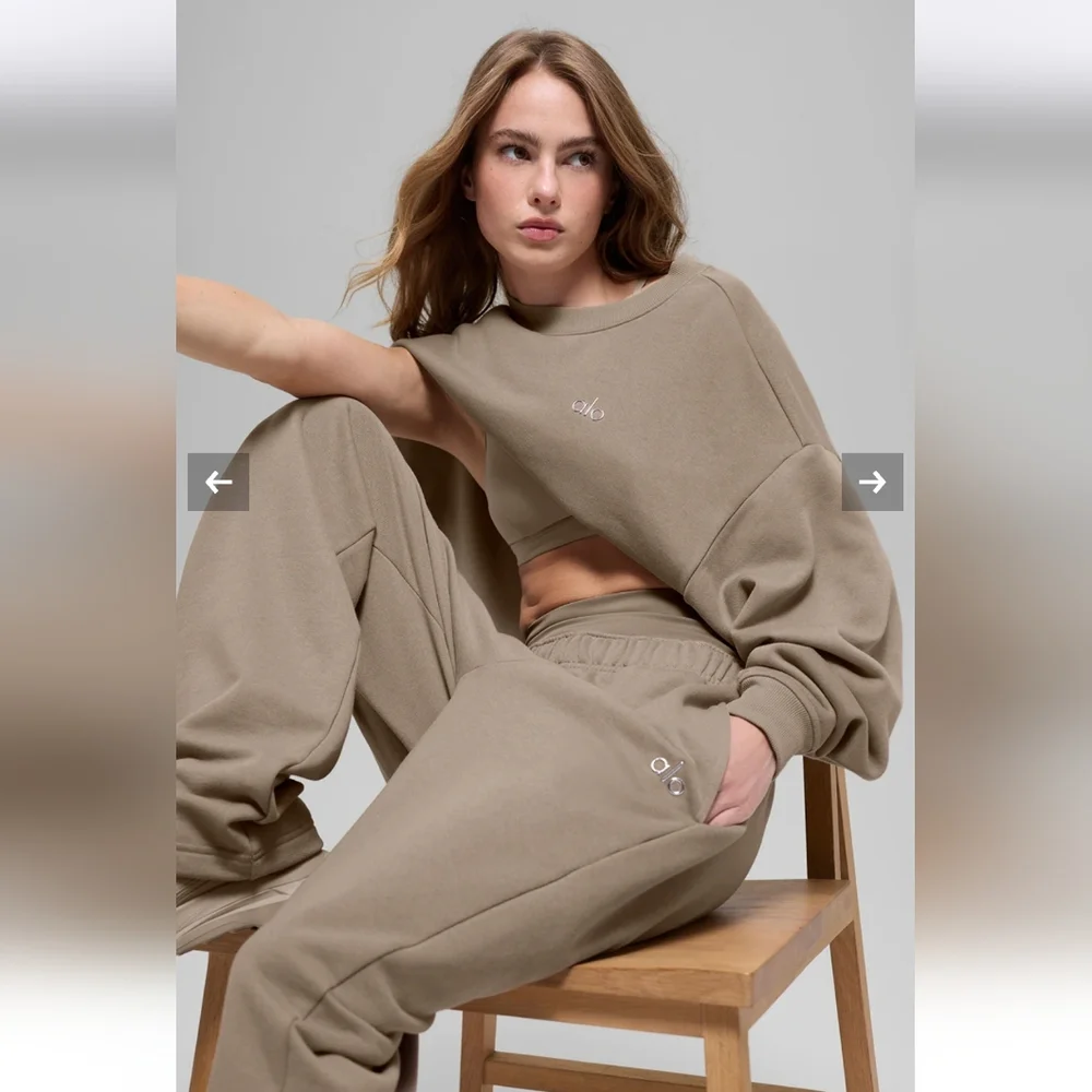 ALO Yoga Accolade Sweat Set in Gravel Size M - Picture 11 of 13